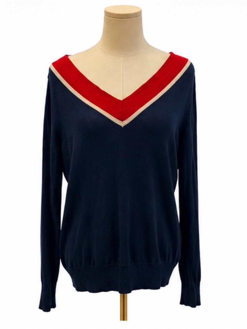Banana Republic Silk Cashmere Colorblock V-Neck Sweater Size Medium